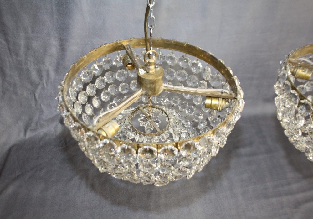 Pair of early 20th century shallow bag chandelier View IX