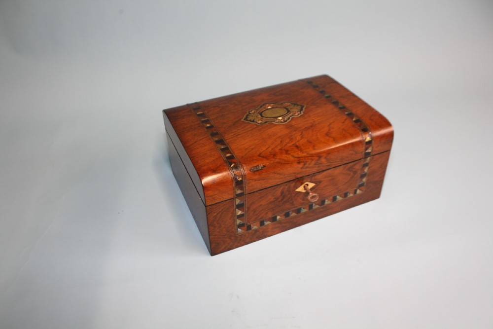 Late 19th century work/Jewellery box with tray to the inside