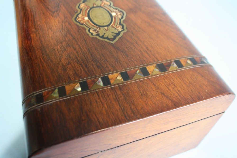 Late 19th century work/Jewellery box with tray to the inside View III