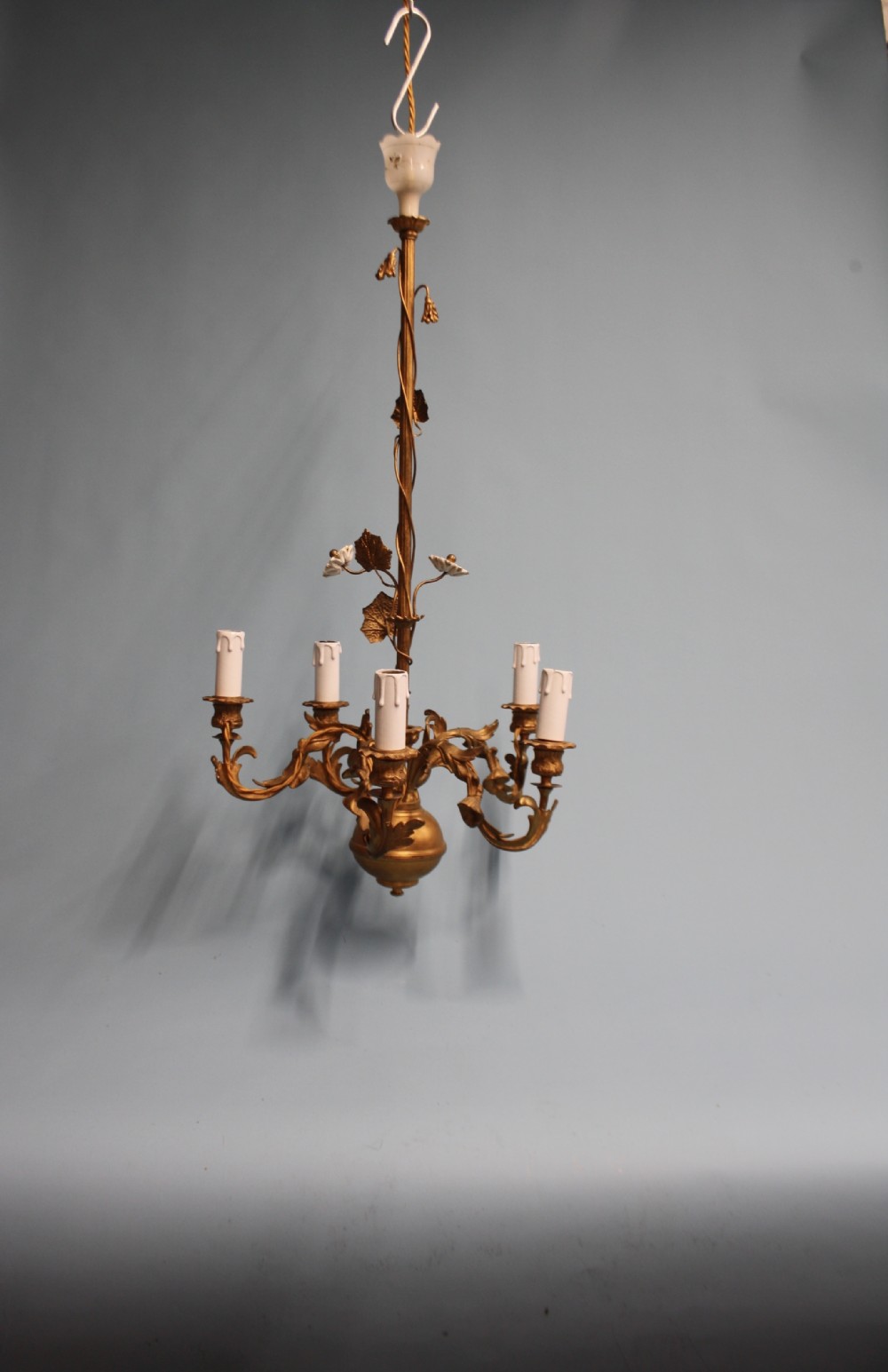 Early 20th century gilded brass chandelier