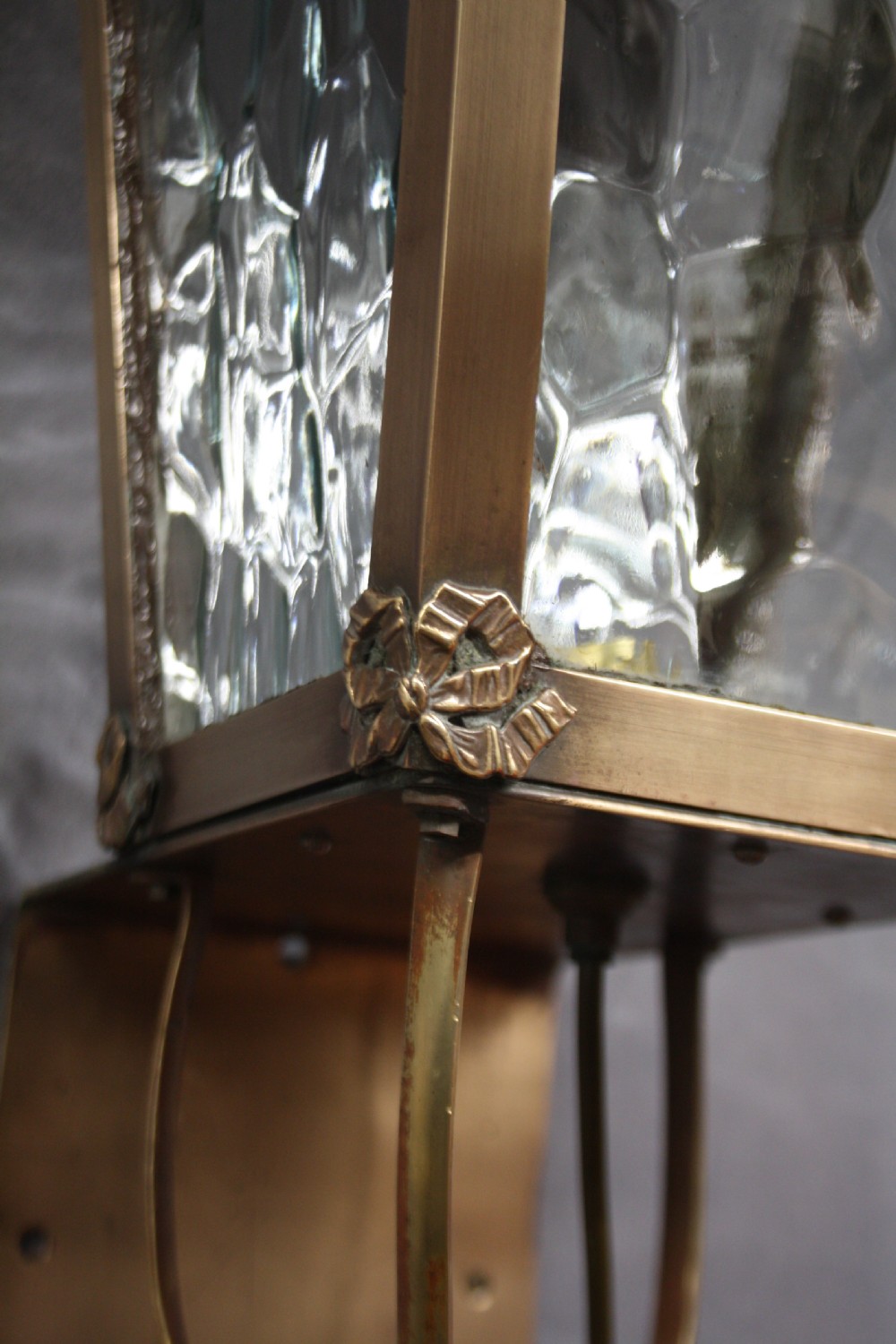 Early 20th century large porch light with wall bracket View V