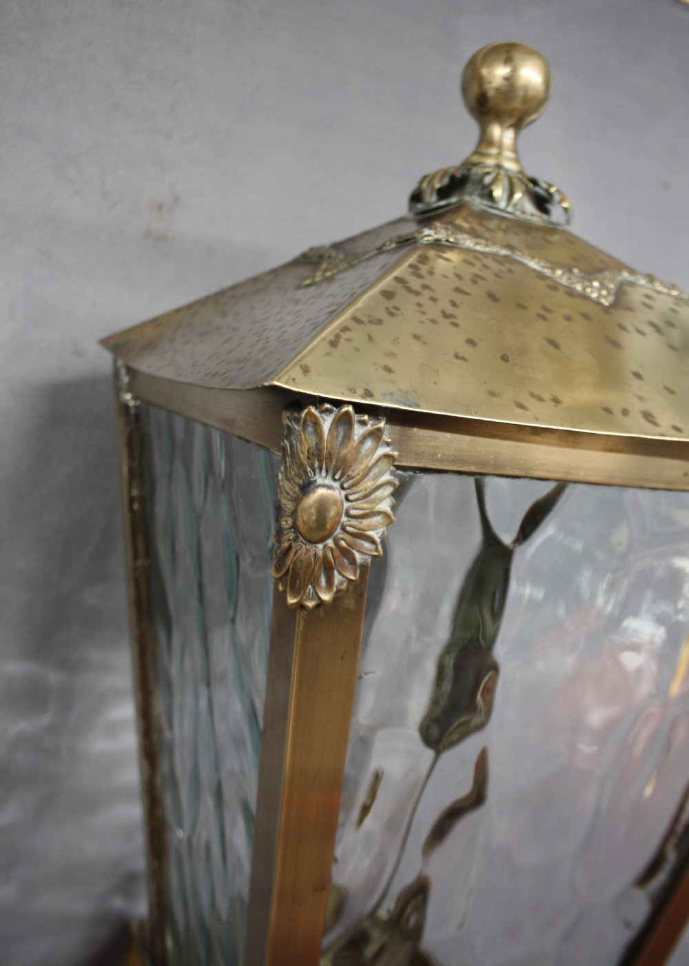 Early 20th century large porch light with wall bracket View VII