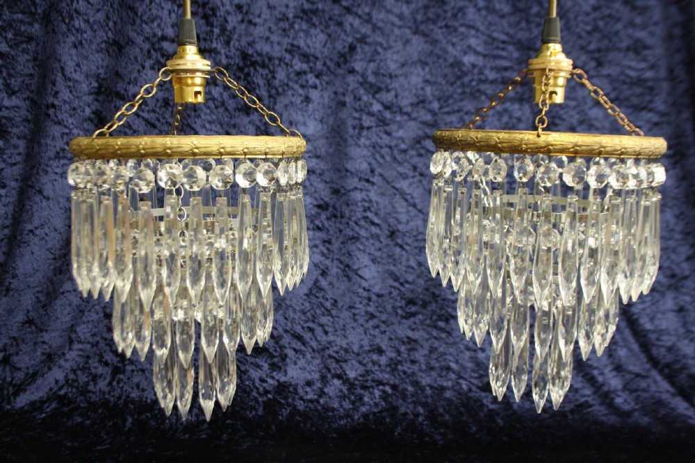 Pair of Early 20th century spike chandeliers View II