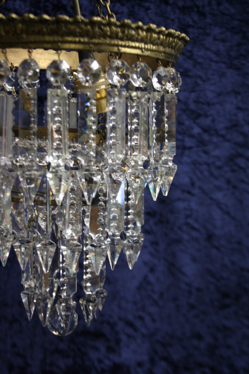 Early 20th century Pair of lustre spike chandeliers View II