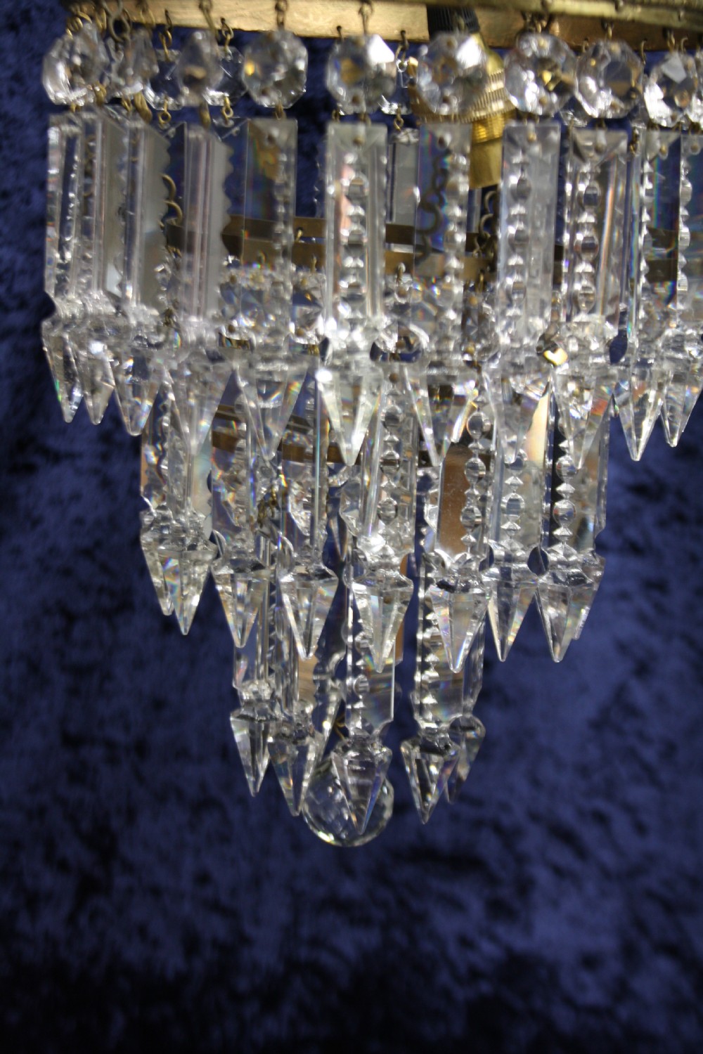 Early 20th century Pair of lustre spike chandeliers View III