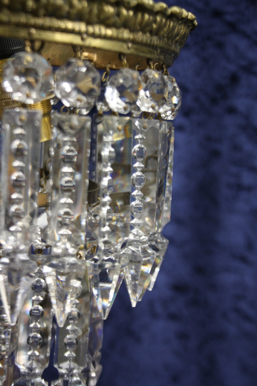 Early 20th century Pair of lustre spike chandeliers View IV