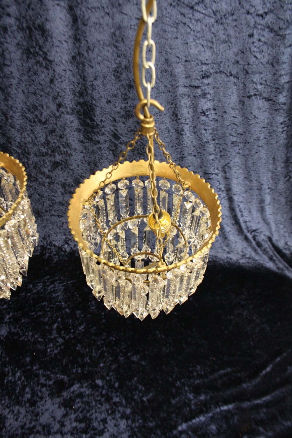 Early 20th century Pair of lustre spike chandeliers View VI