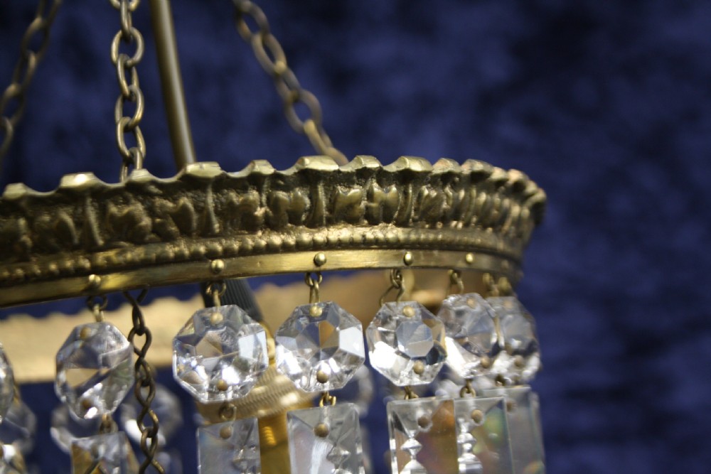 Early 20th century Pair of lustre spike chandeliers View IX