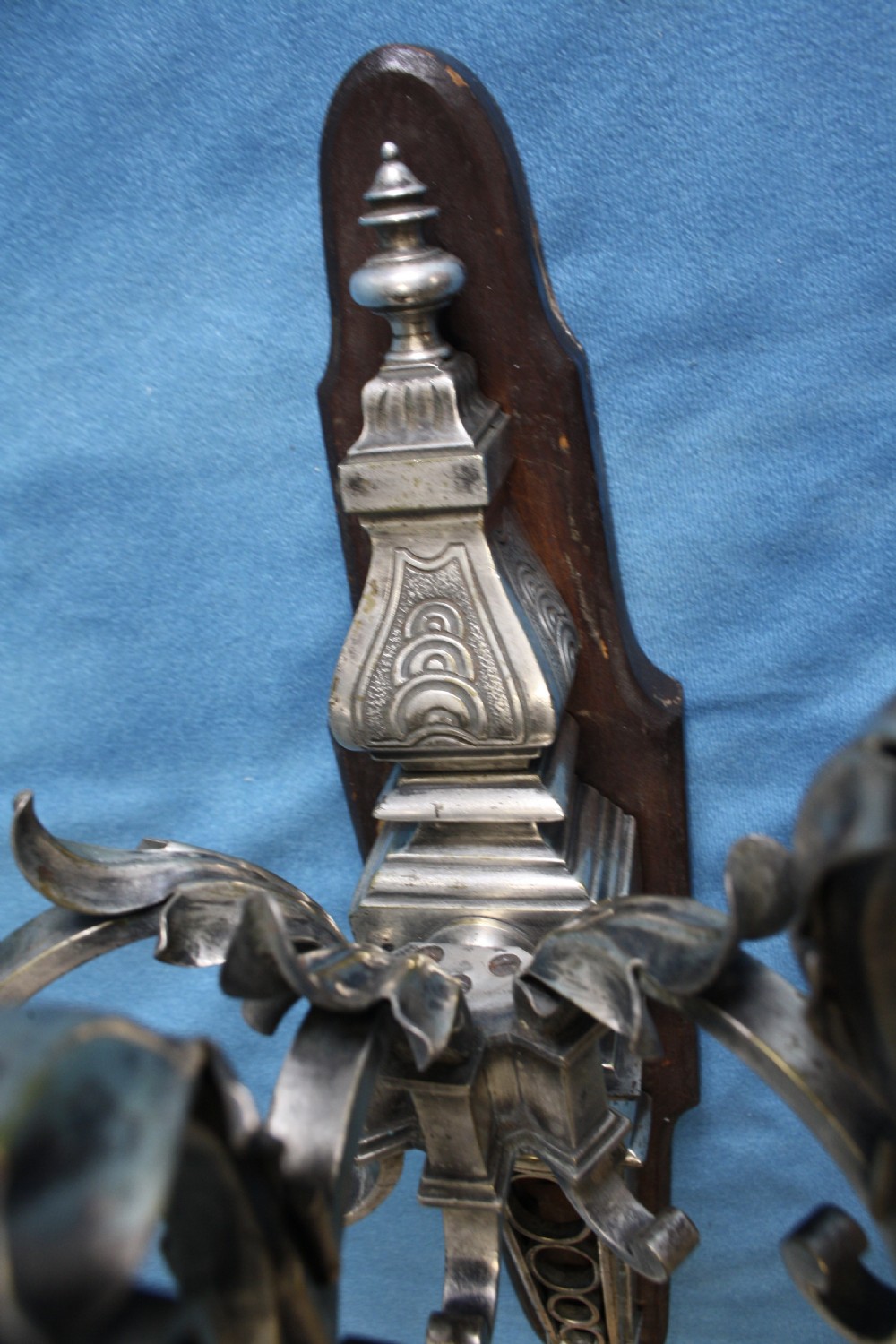 Pair of early 20th century nickel silver wall lights View IV