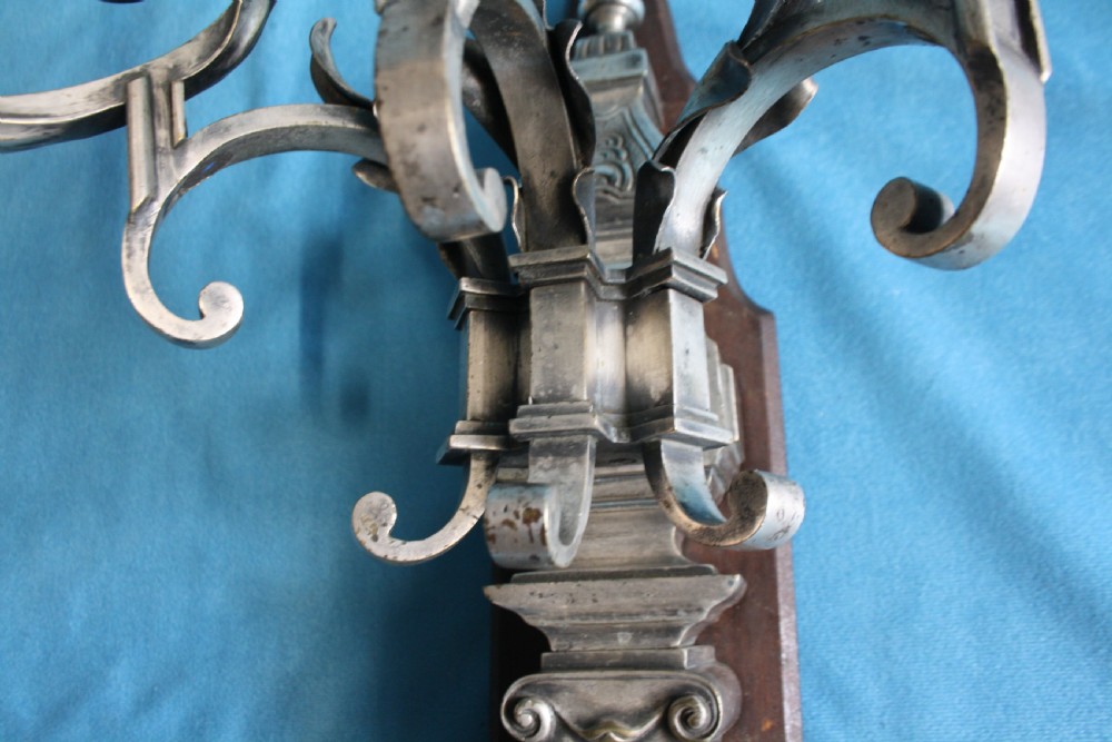 Pair of early 20th century nickel silver wall lights View VII