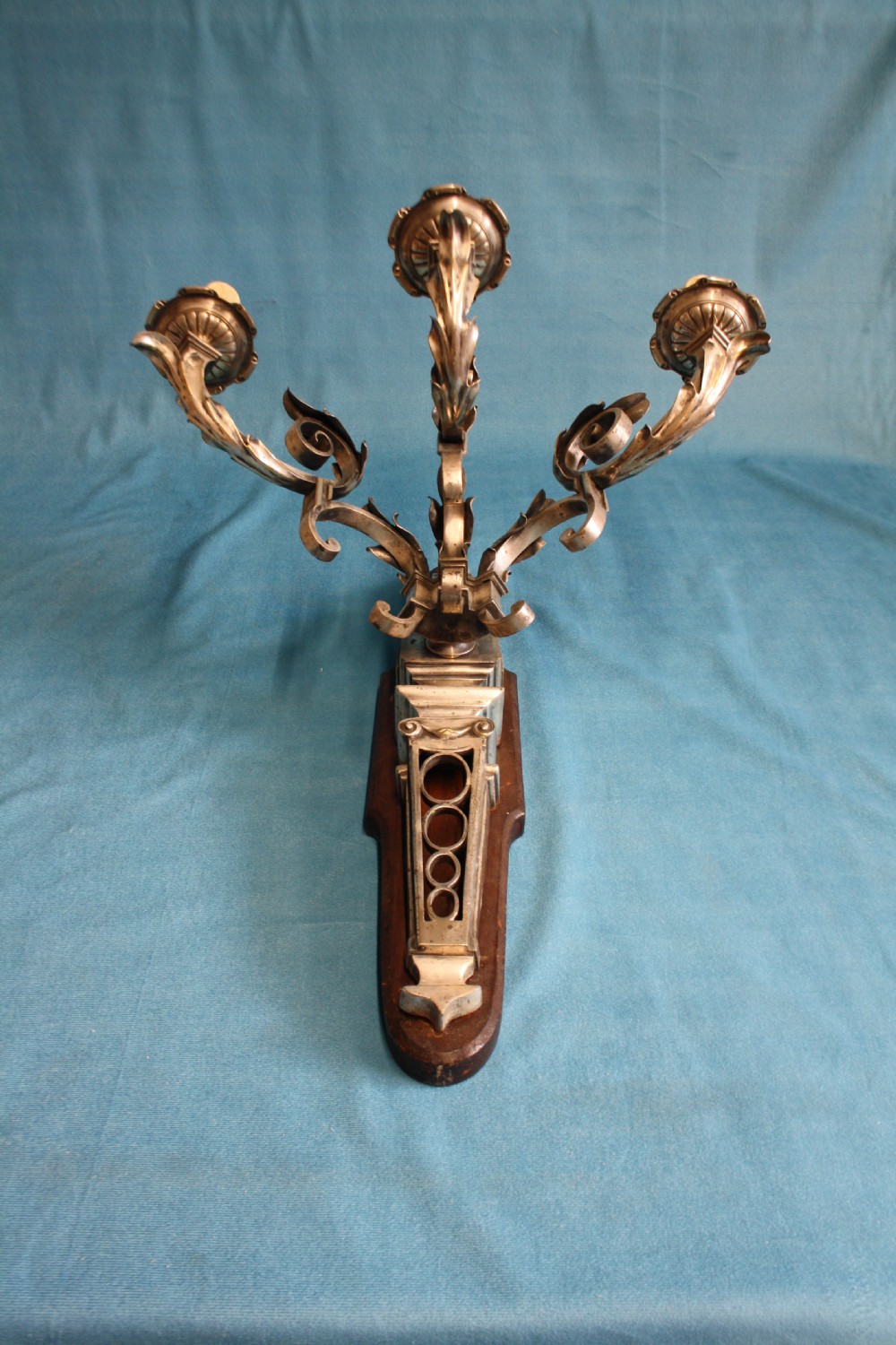 Pair of early 20th century nickel silver wall lights View XI