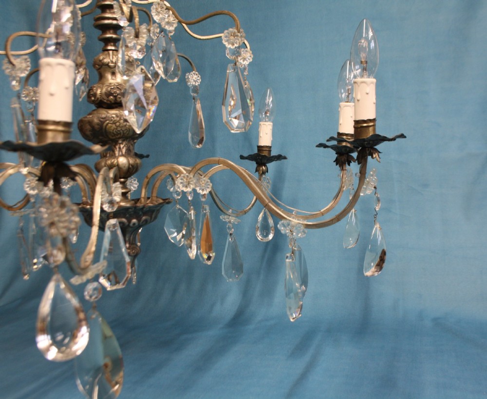 Early 20th century large silvered chandelier View II