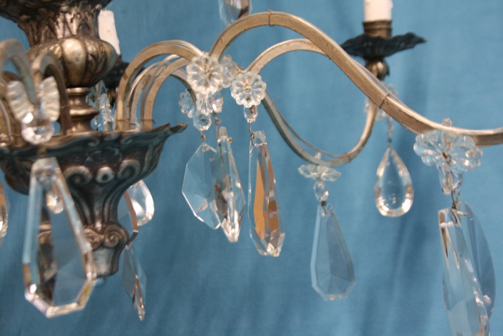 Early 20th century large silvered chandelier View IV