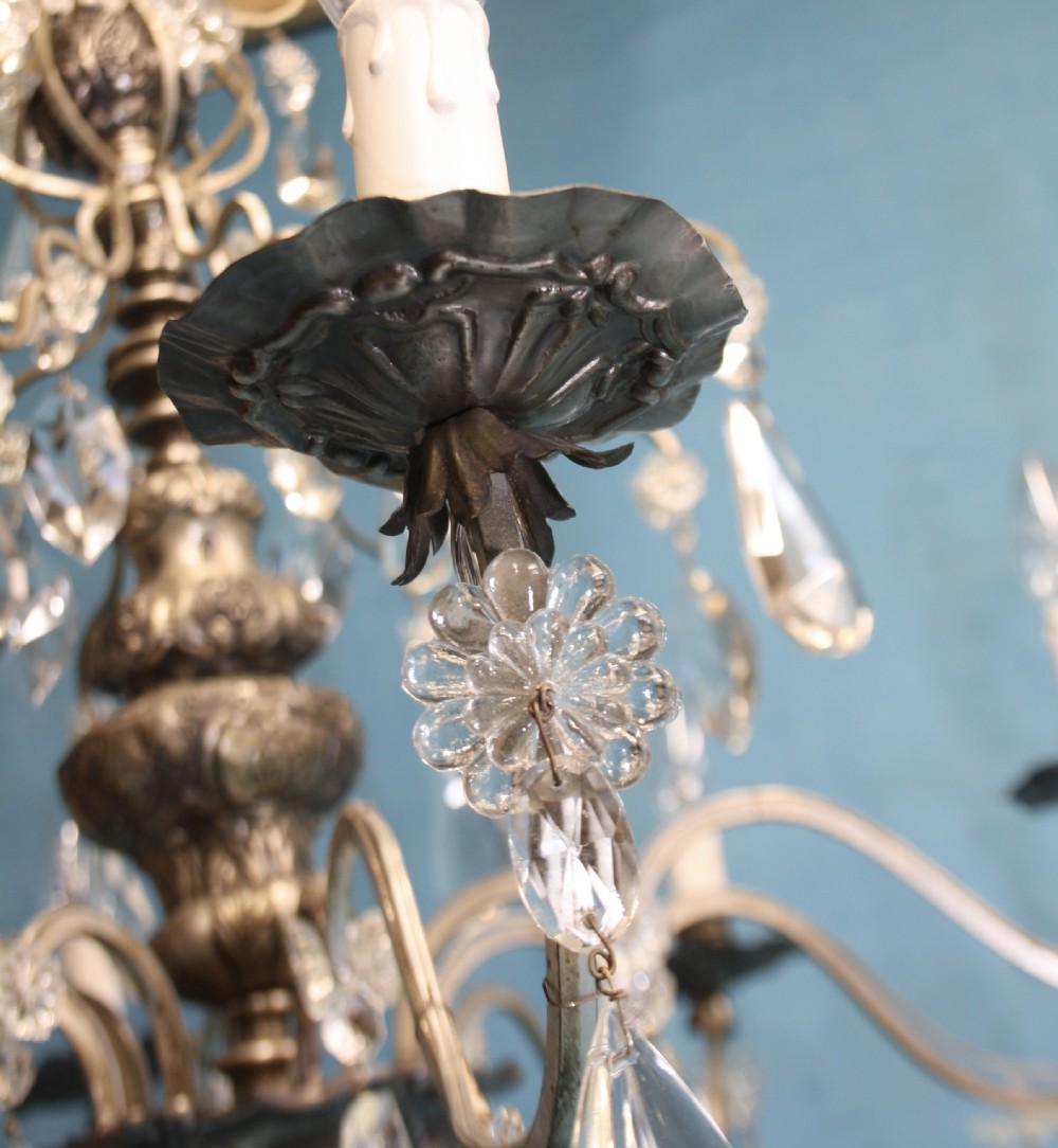 Early 20th century large silvered chandelier View V