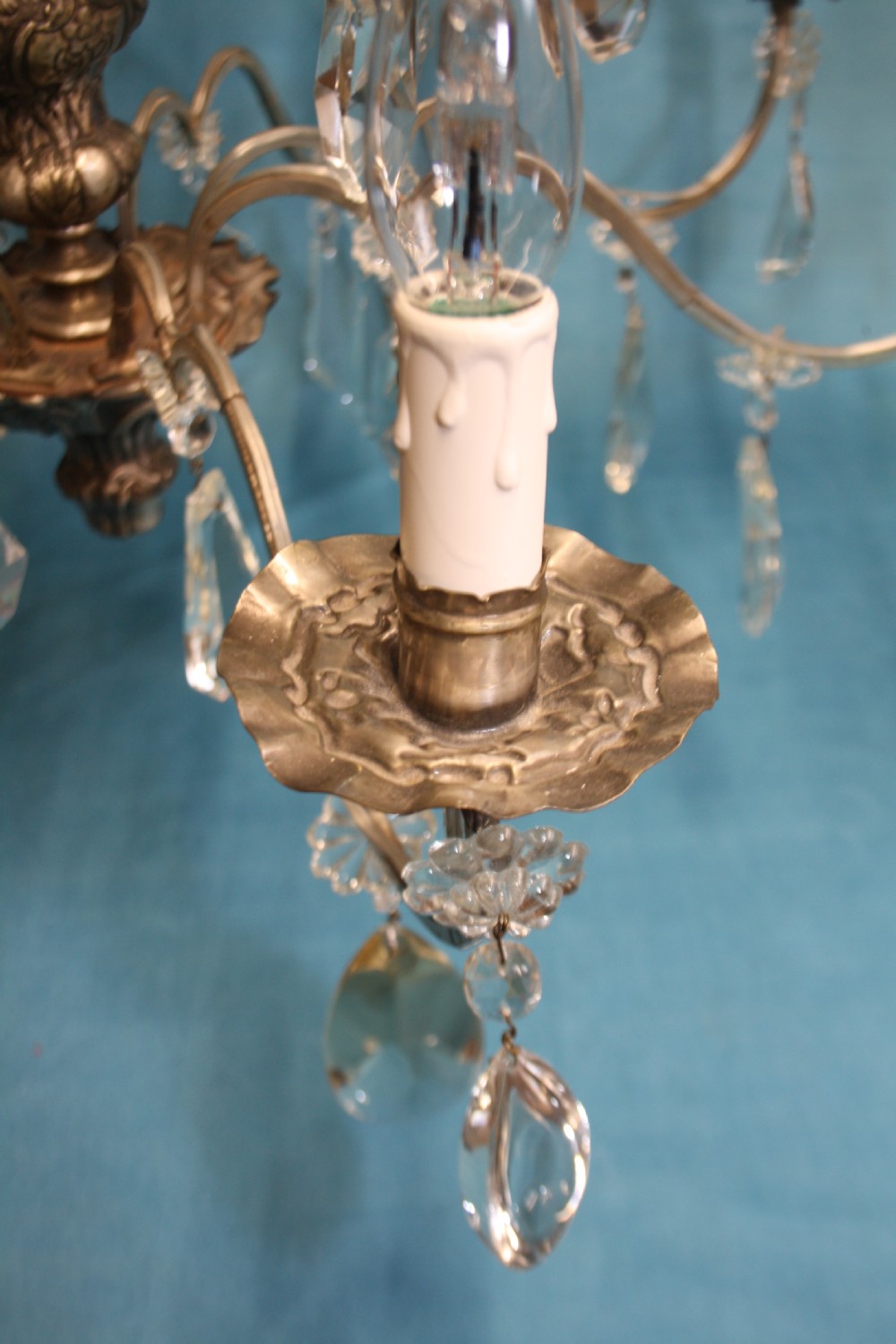 Early 20th century large silvered chandelier View VI