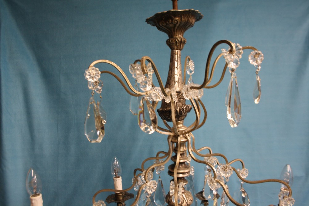 Early 20th century large silvered chandelier View X