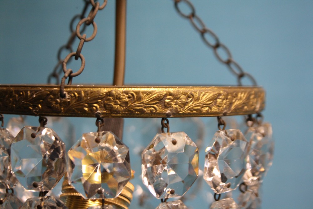 Early 20th century pair of small bag chandeliers View IV