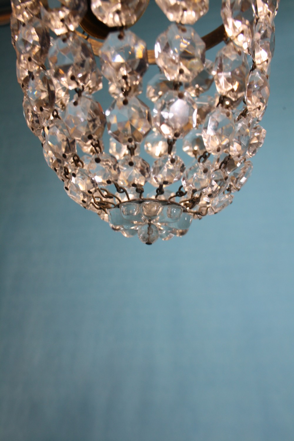 Early 20th century pair of small bag chandeliers View V