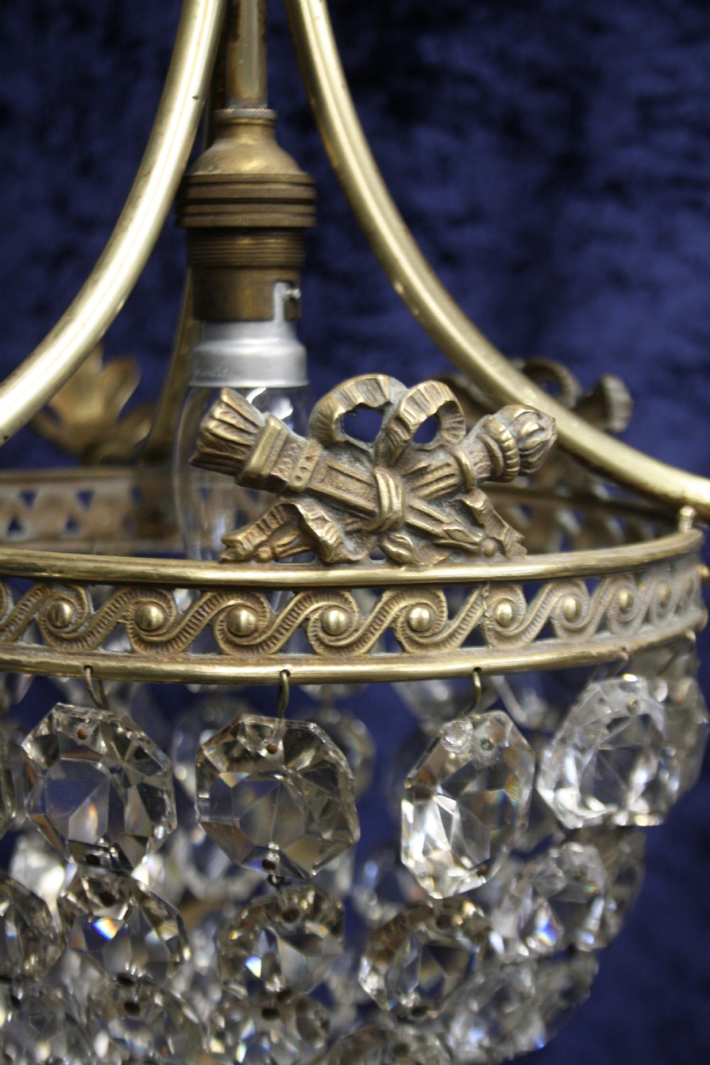 Early 20th century bag chandelier with 3 arms View IV