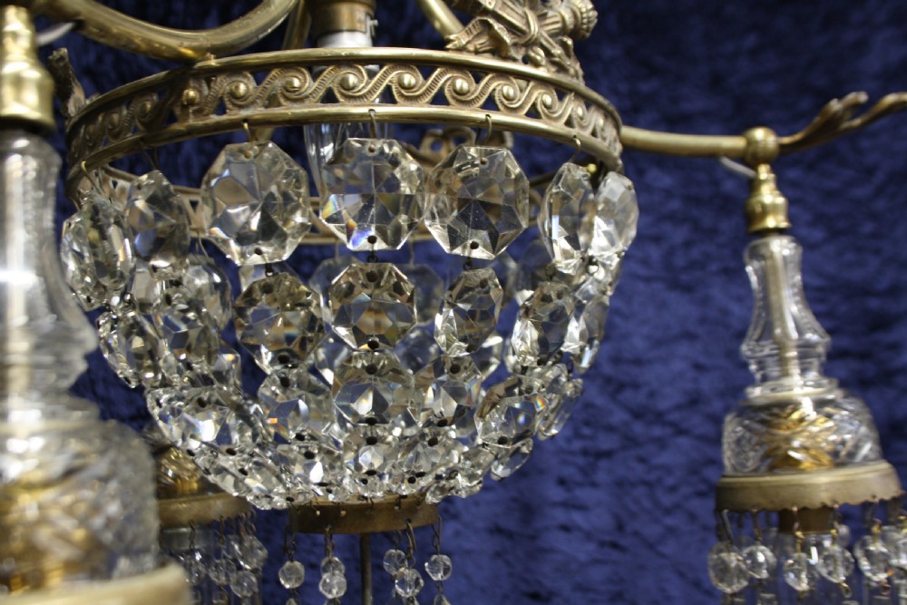 Early 20th century bag chandelier with 3 arms View IX