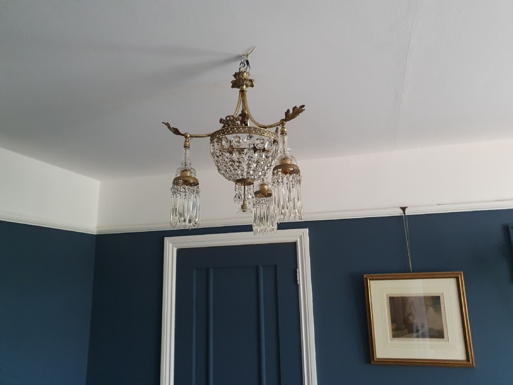 Early 20th century bag chandelier with 3 arms View XIII