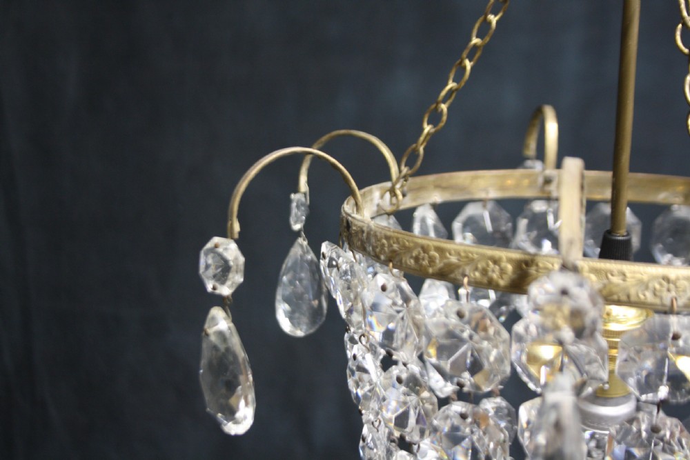 Early 20th century bag chandelier with decorative finials View III