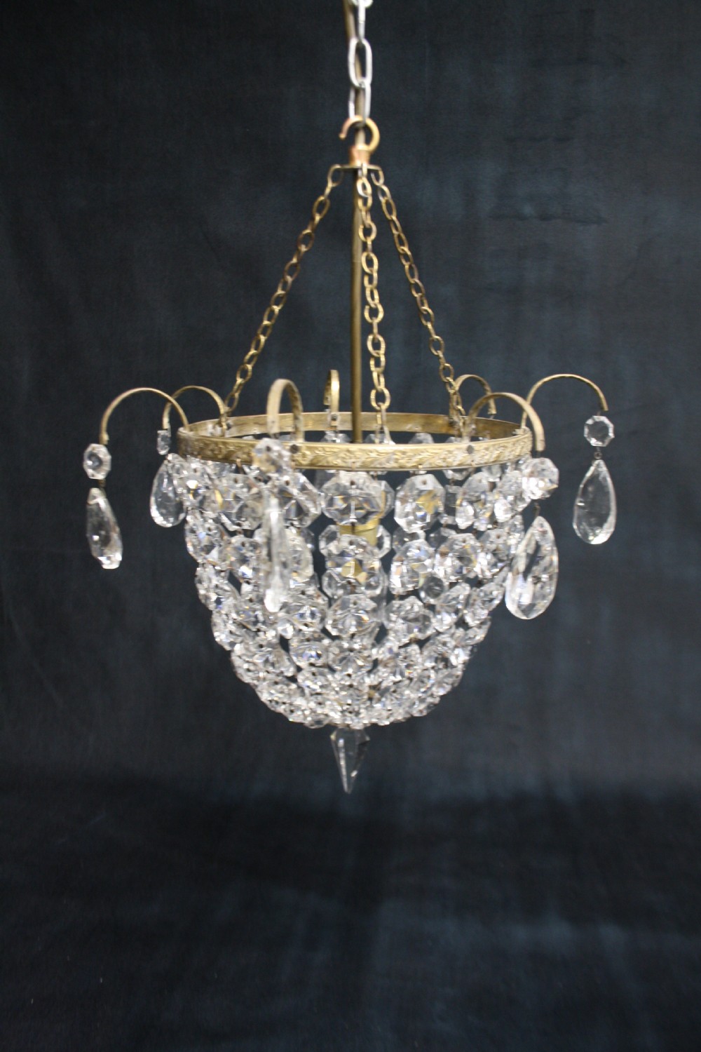 Early 20th century bag chandelier with decorative finials View VI