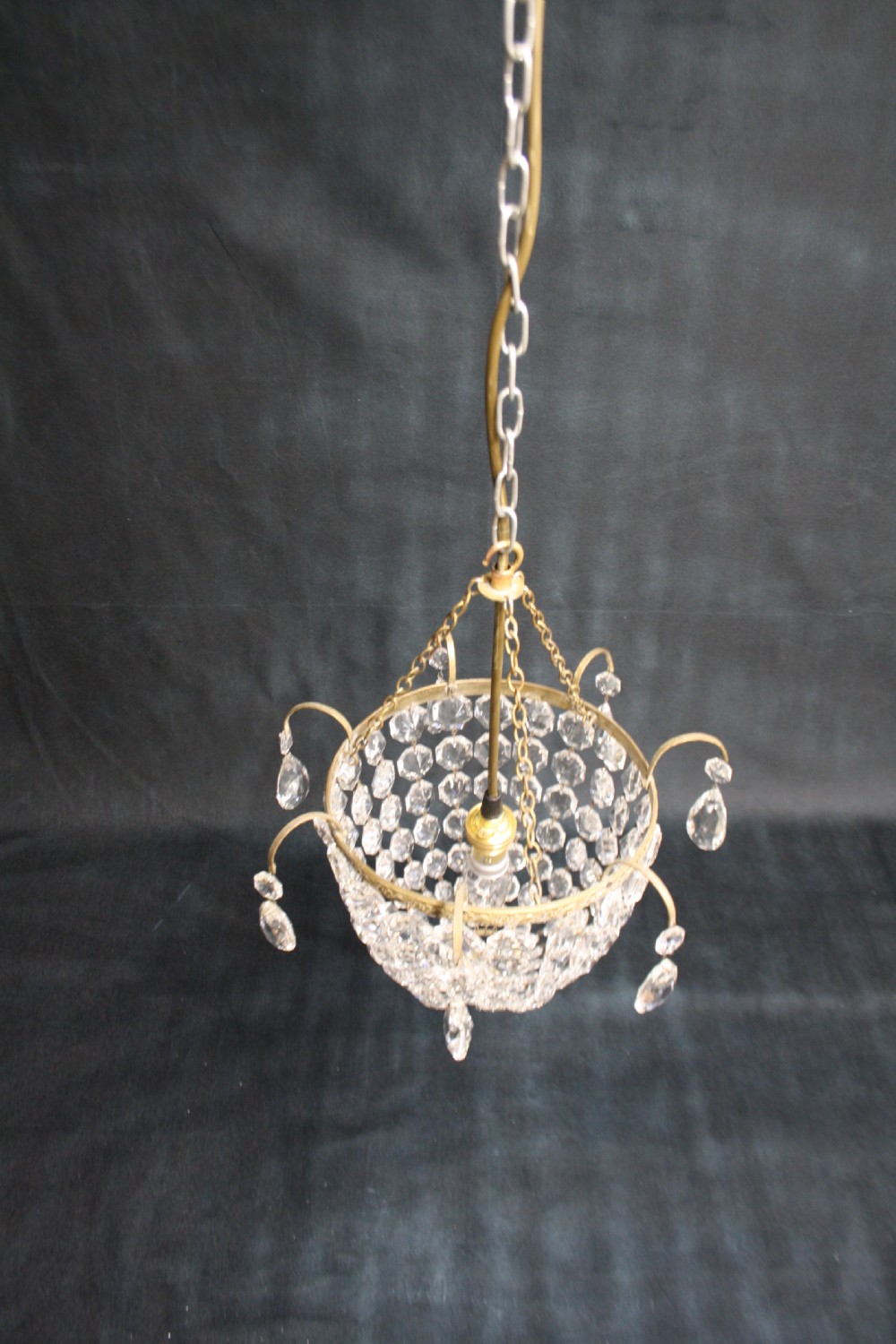 Early 20th century bag chandelier with decorative finials View XI