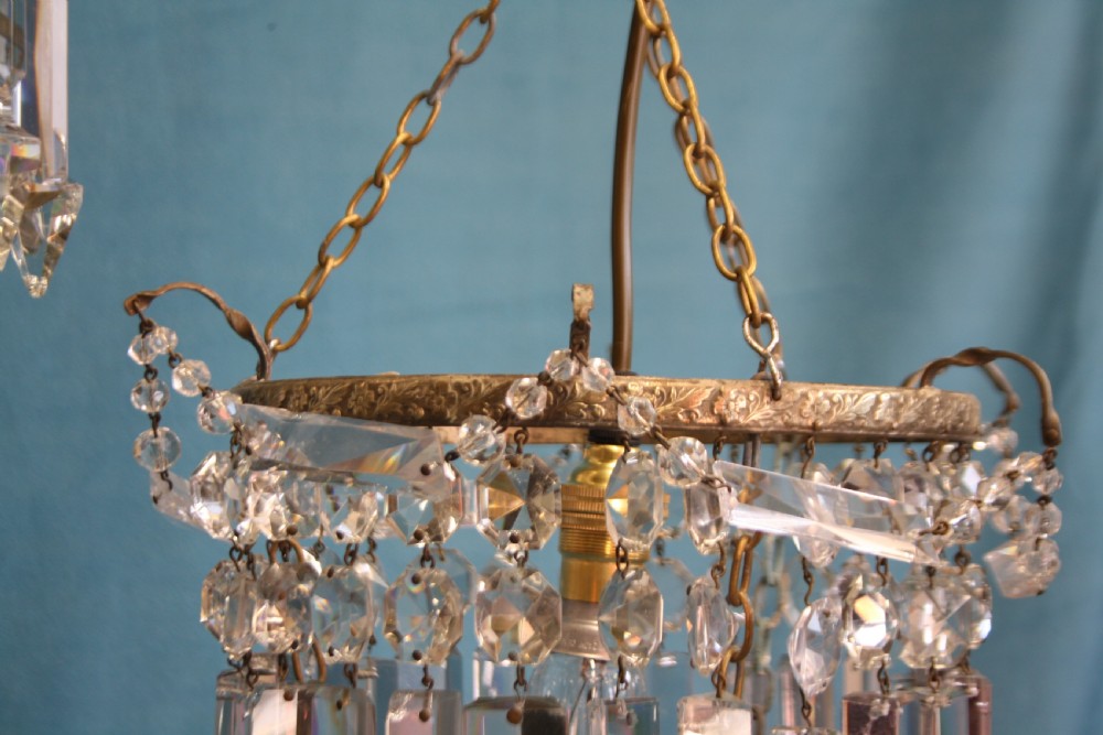 Early 20th century matched pair of lustre chandeliers View V