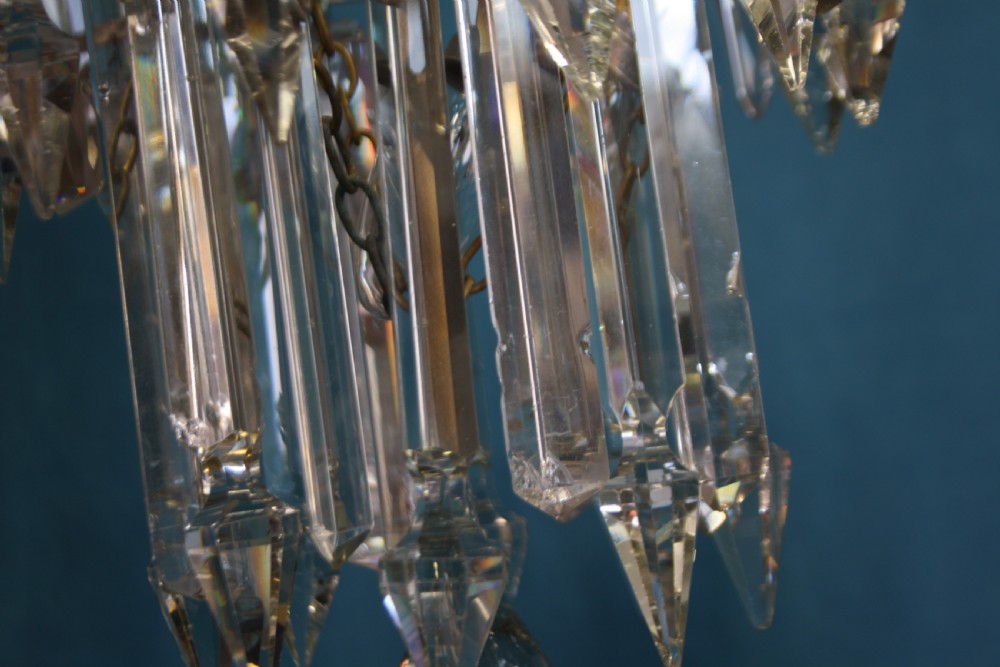 Early 20th century matched pair of lustre chandeliers View VI