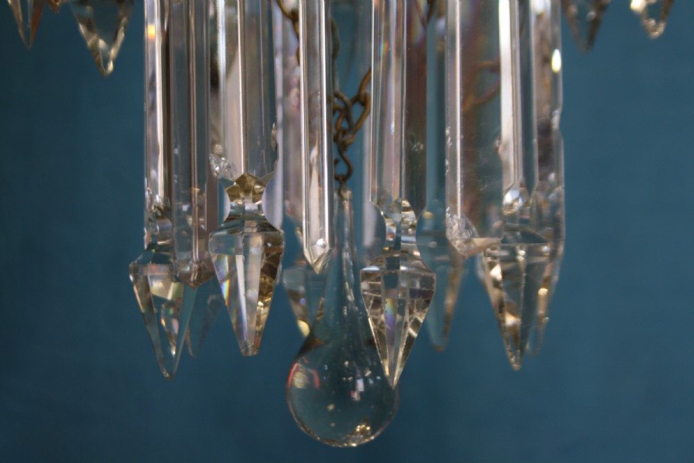 Early 20th century matched pair of lustre chandeliers View XI
