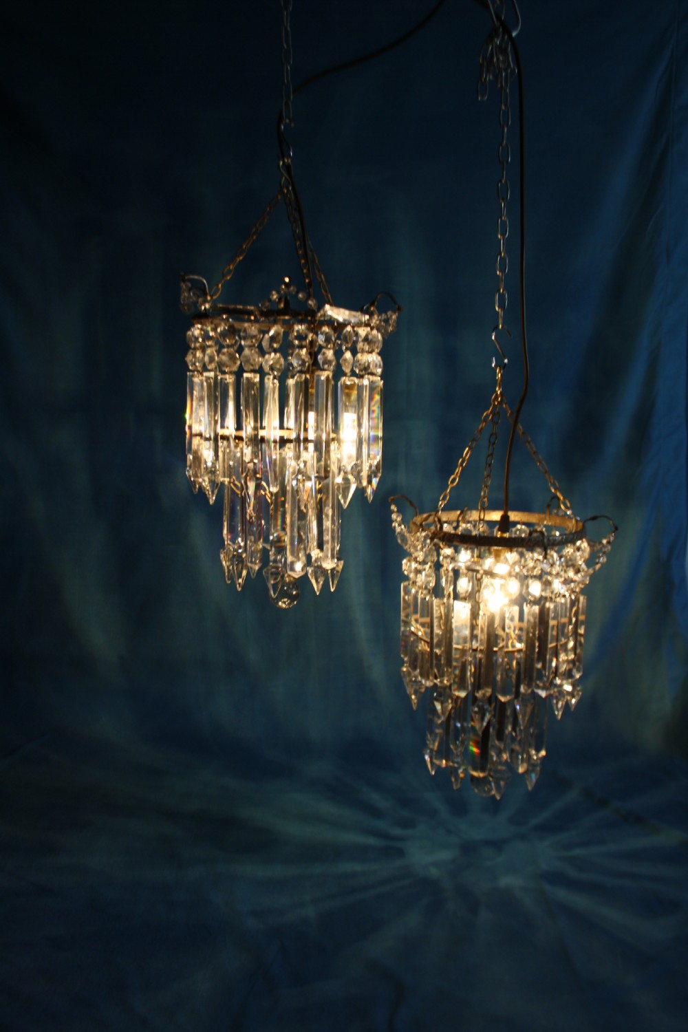 Early 20th century matched pair of lustre chandeliers View XII