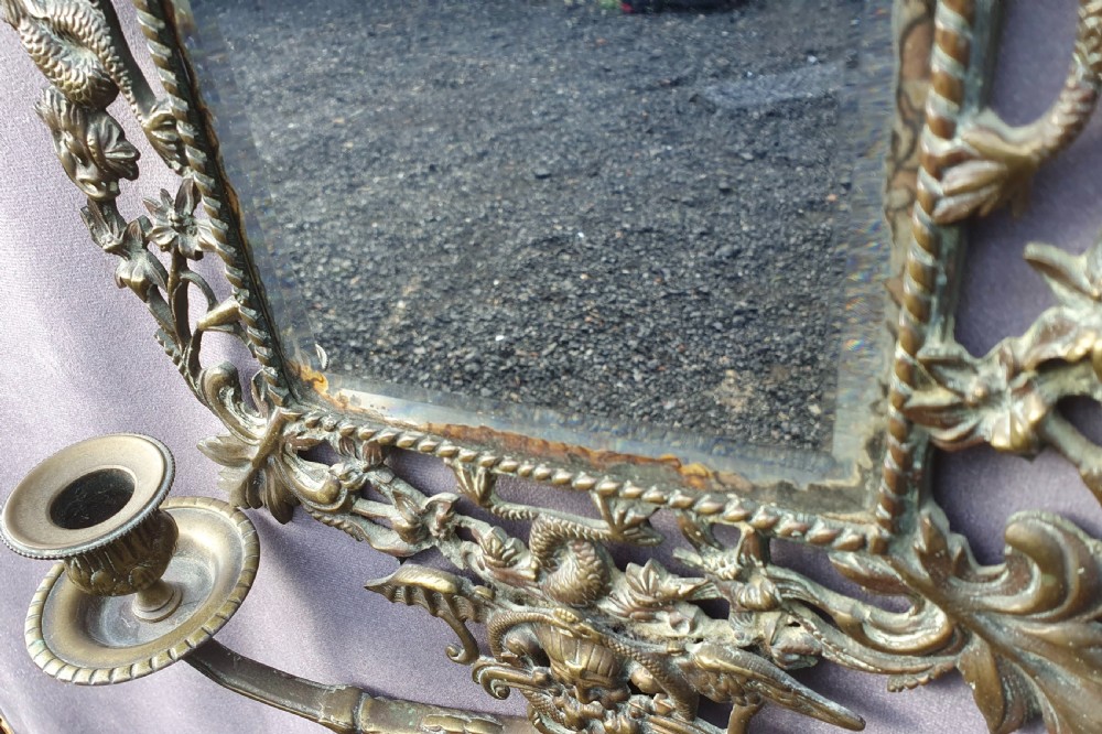 Brass mirror with old man Thames  View VI