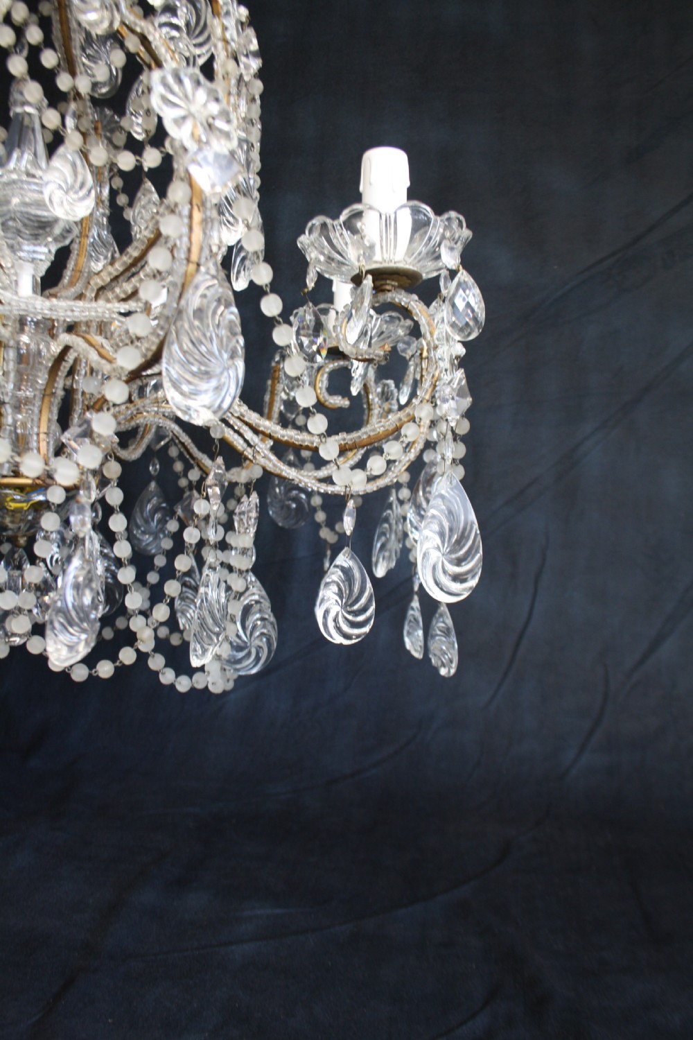 Glass/crystal chandelier with unusual drips View IV