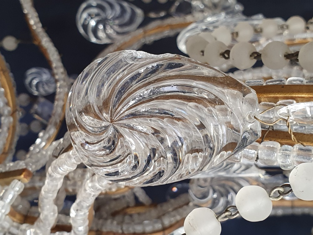 Glass/crystal chandelier with unusual drips View VII