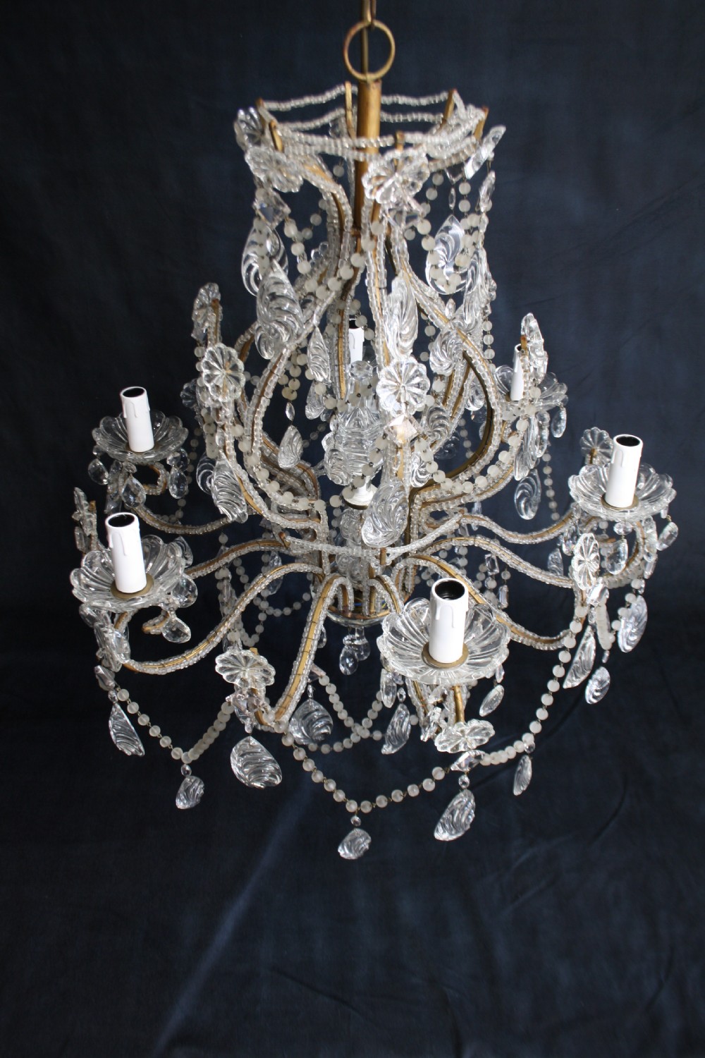 Glass/crystal chandelier with unusual drips View X