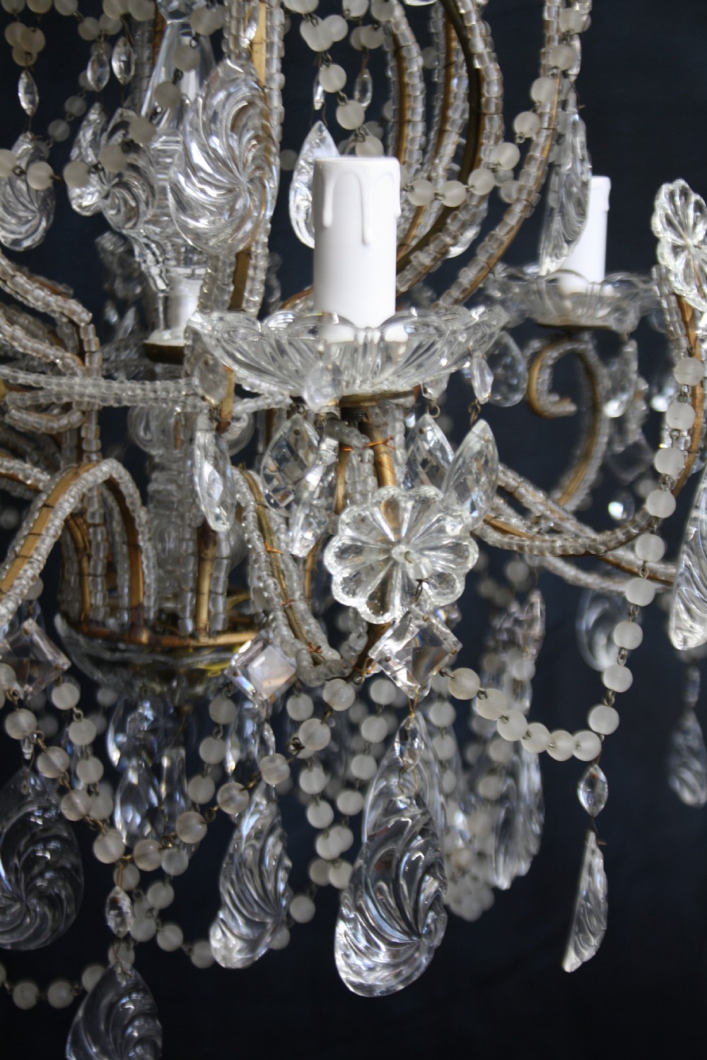 Glass/crystal chandelier with unusual drips View XI