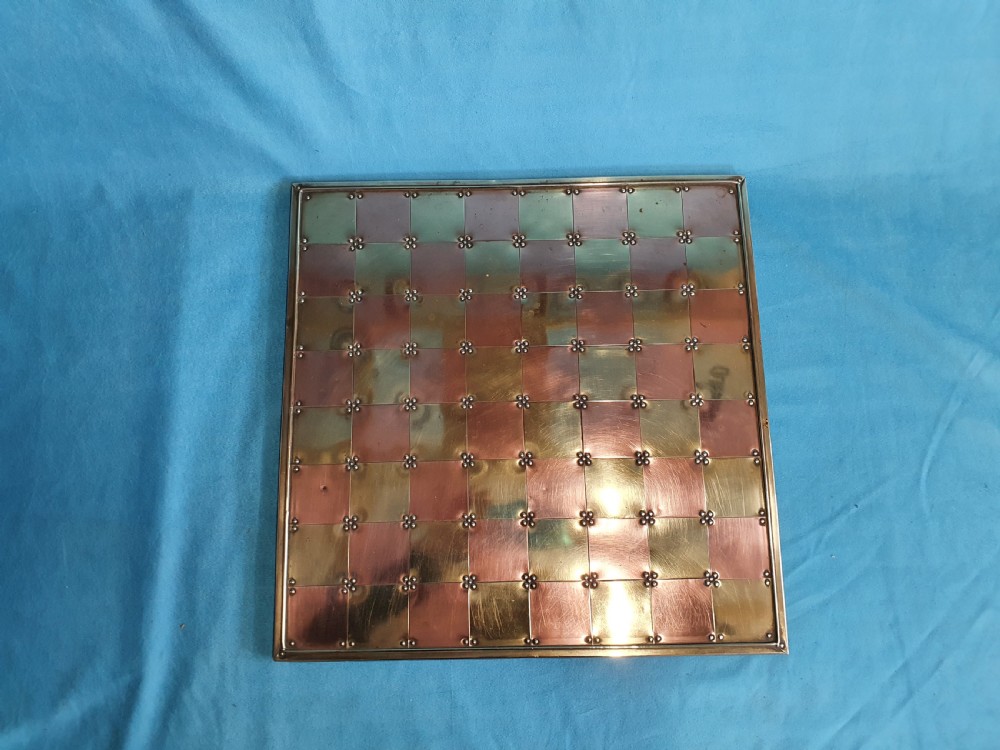 Early 20th century brass and copper chess board