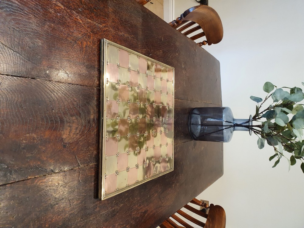 Early 20th century brass and copper chess board View II