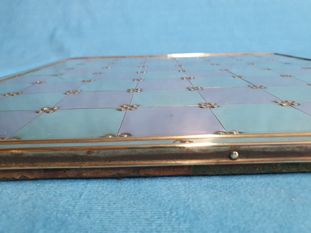 Early 20th century brass and copper chess board View IV