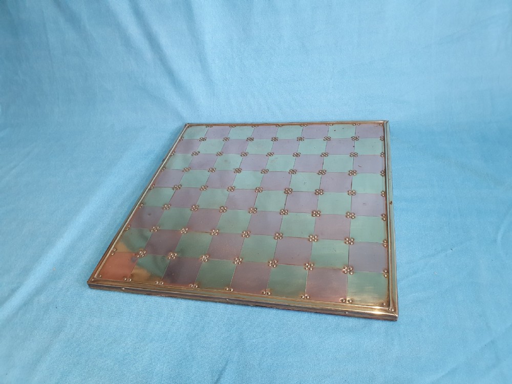 Early 20th century brass and copper chess board View IX