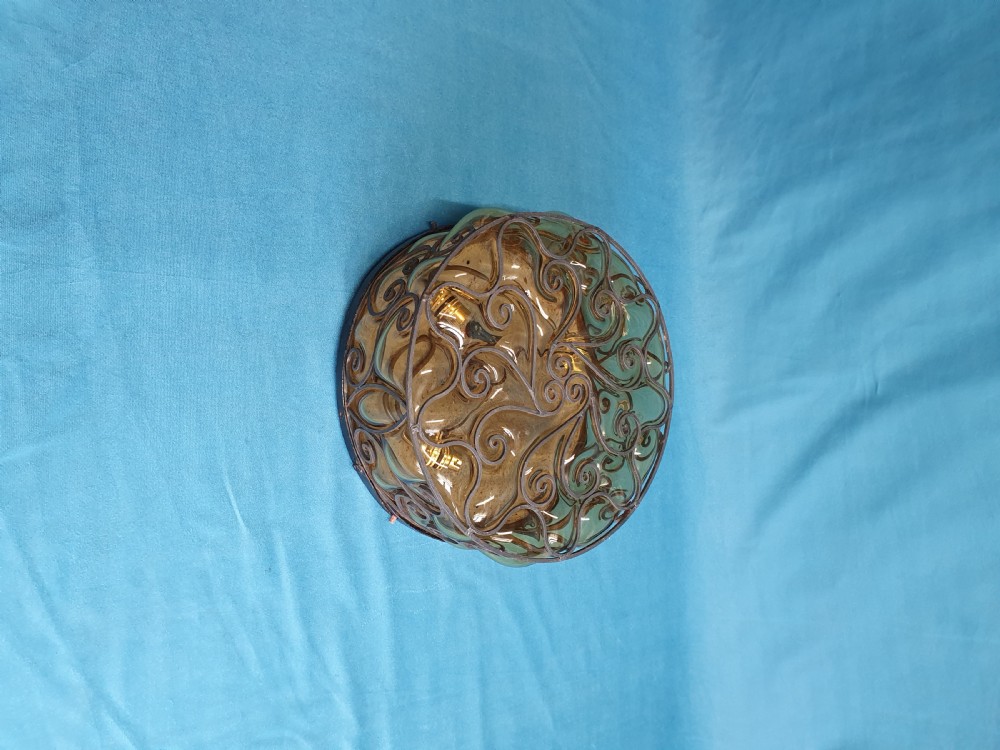 Early 20th century Shallow round ceiling light
