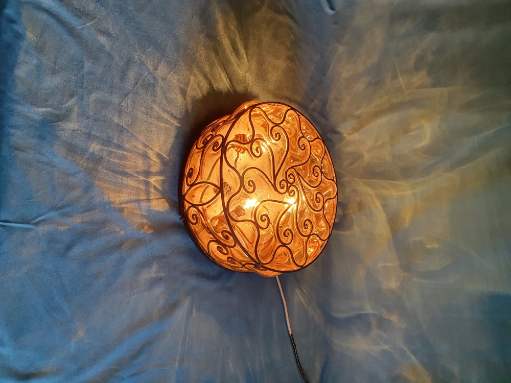Early 20th century Shallow round ceiling light View II