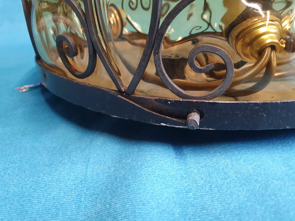 Early 20th century Shallow round ceiling light View V