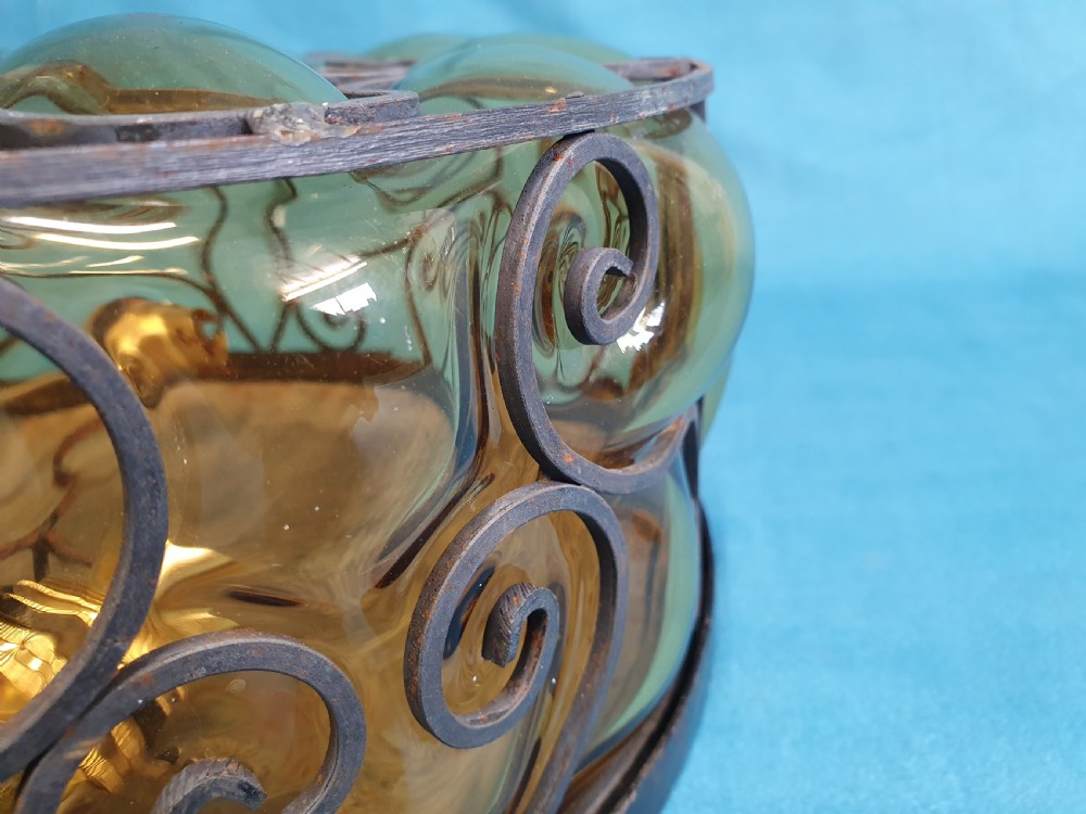 Early 20th century Shallow round ceiling light View VII