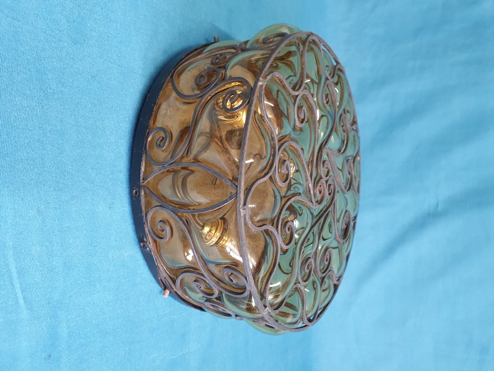 Early 20th century Shallow round ceiling light View X