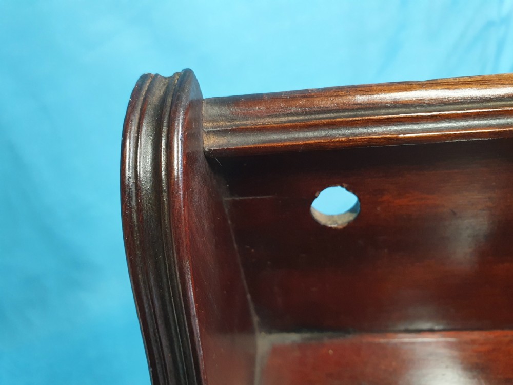Late 19th century small mahogany shelves View II