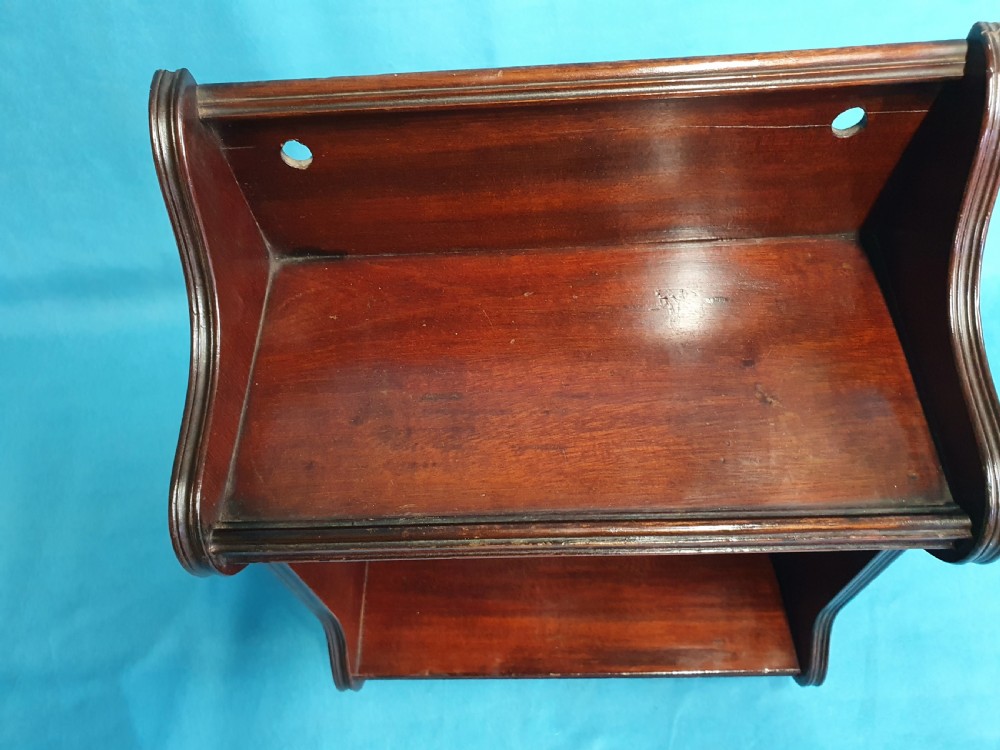 Late 19th century small mahogany shelves View VI