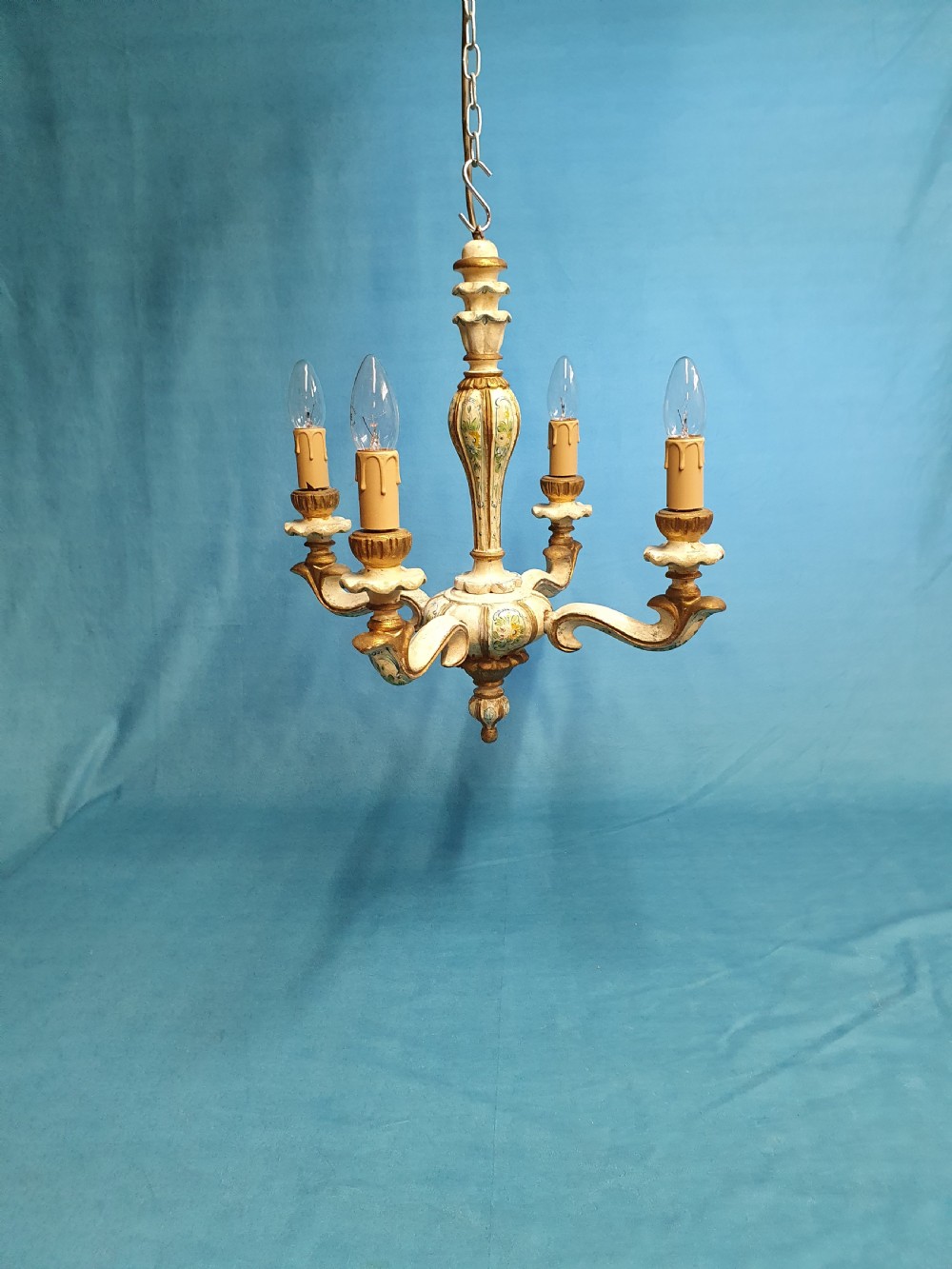 Hand-painted four arm chandelier 