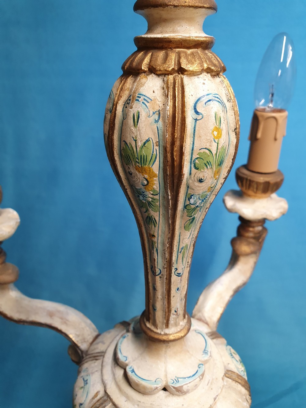 Hand-painted four arm chandelier  View V